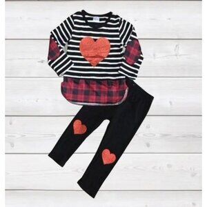 Hearts Galore Outfit Girls 2 Piece Set 12 - 18 Months